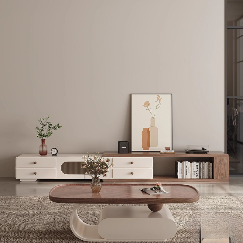 Interior Design Tv Room - ตู้วางทีวีในห้องนั่งเล่นสีขาว สไตล์นอร์ดิก ตู้วางทีวีดีไซน์เนอร์ เฟอร์นิเจอร์ทีวีสำหรับบ้าน เฟอร์นิเจอร์ห้องนั่งเล่นทันสมัย