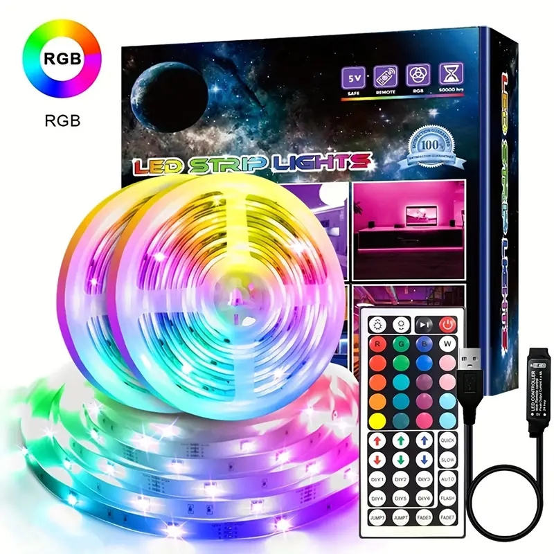 Interior Design Tv Room - แถบไฟ LED RGB 1-20M พร้อมรีโมทคอนโทรล 44