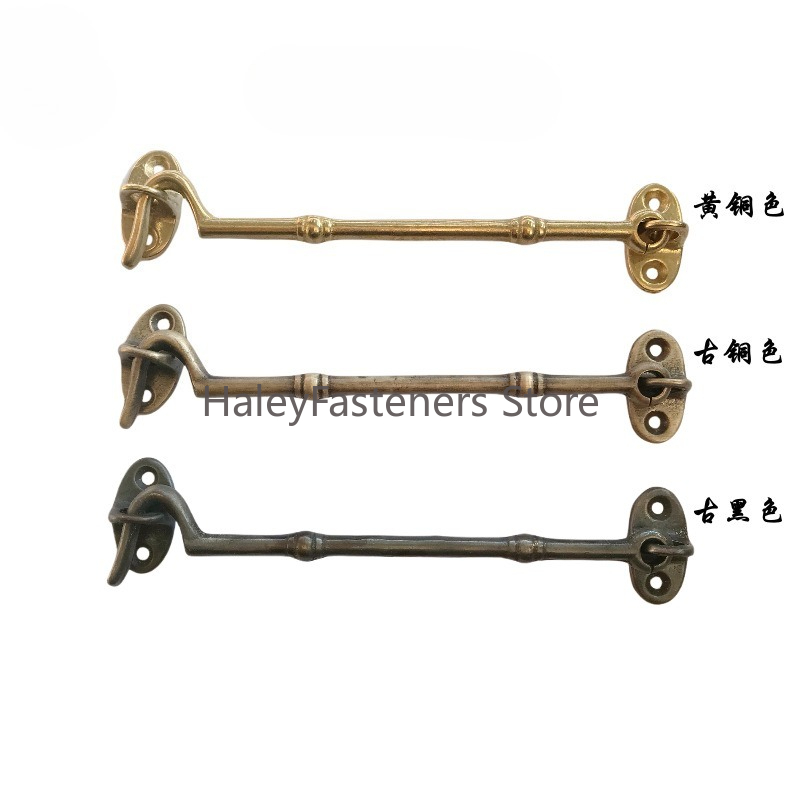 Antique Brass Hook - มือจับหน้าต่างทองเหลือง ตัวล็อคประตูทองแดง ตะขอเกี่ยวประตูโบราณ ตัวล็อคประตู ตะขอเกี่ยวประตูและหน้าต่างทองแดง อุปกรณ์มือจับหน้าต่าง