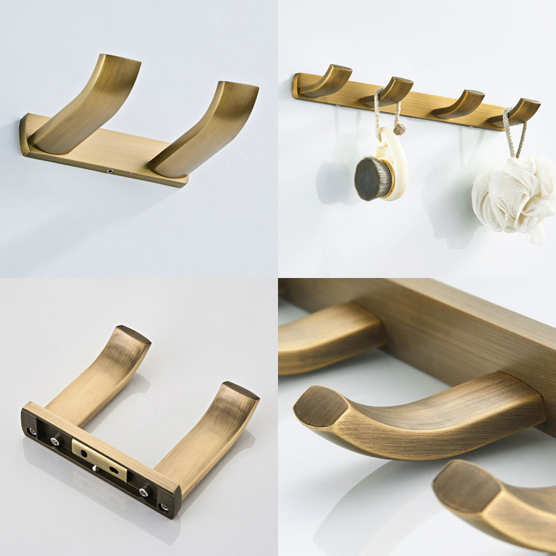 ชั้นวางผ้าขนหนูติดผนังชุบทองเห - Antique Brass Hook บทวิจารณ์และราคา
