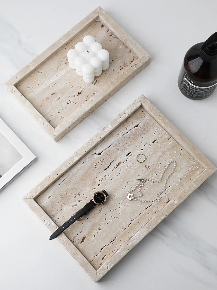 Minimalism ถาดหินอ่อนสําหรับน้ - Travertine Tray Oval บทวิจารณ์และราคา