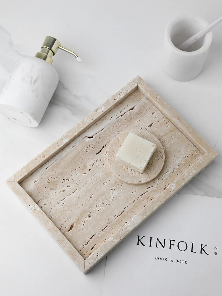 Minimalism ถาดหินอ่อนสําหรับน้ - Travertine Tray Oval บทวิจารณ์และราคา