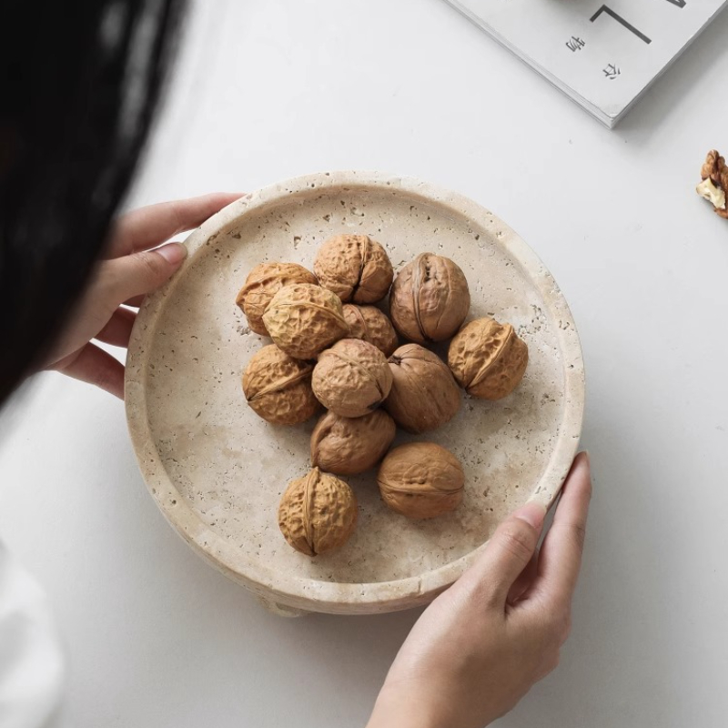Retro ถาดหินอ่อนธรรมชาติตกแต่ง - Travertine Tray Oval บทวิจารณ์และราคา