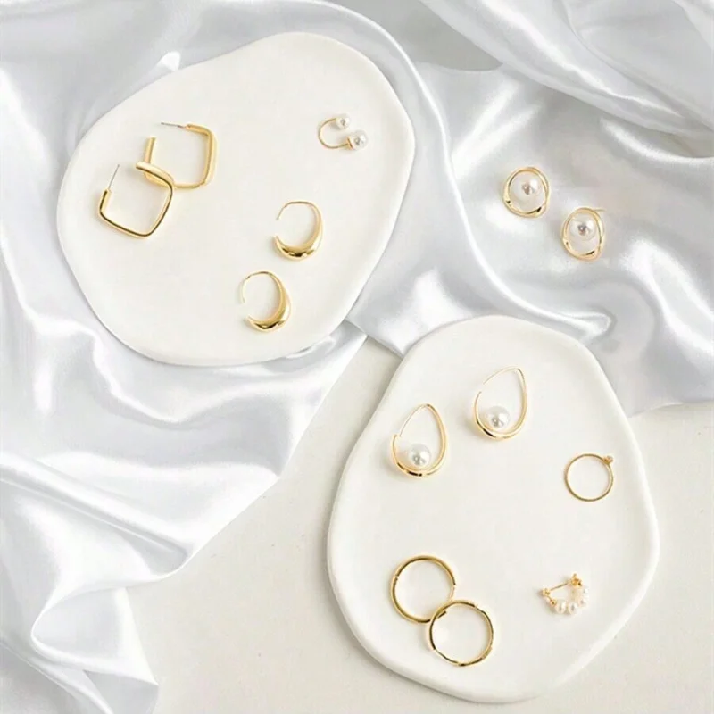 1PC Elegant สีขาวถาดเครื่องประ - Travertine Tray Oval บทวิจารณ์และราคา
