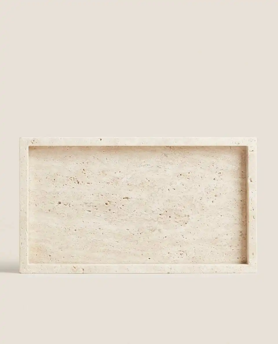 ถาดหินอ่อนหินอ่อนสีเบจทรงสี่เห - Travertine Tray Oval บทวิจารณ์และราคา