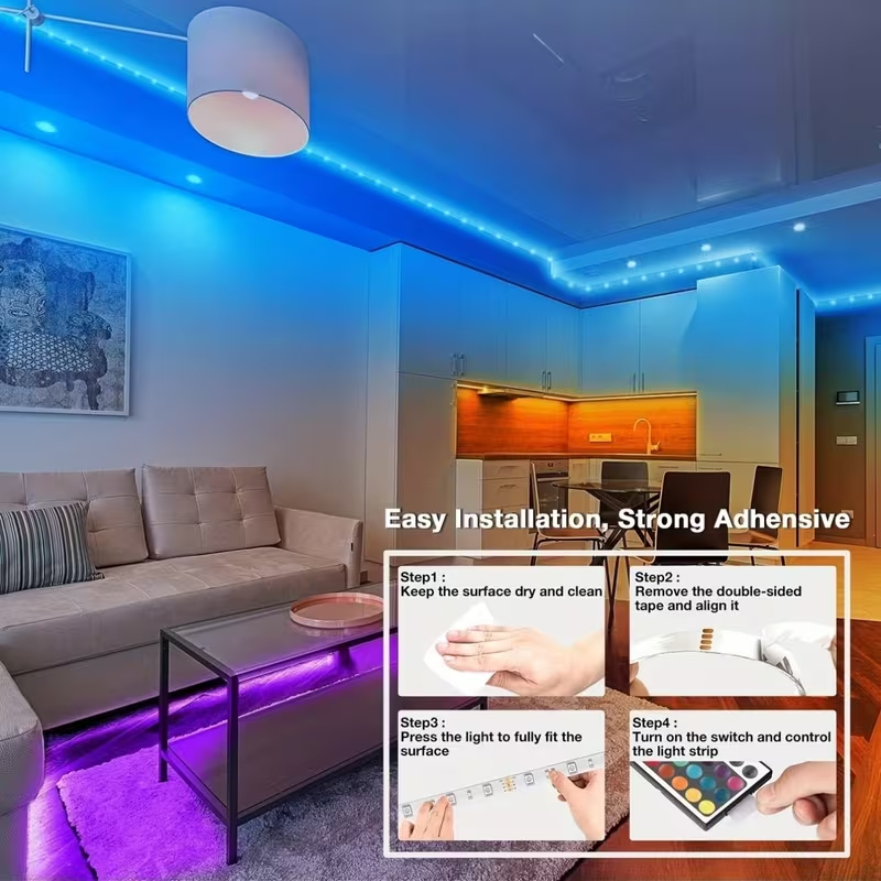 แถบไฟ LED RGB 1-20M พร้อมรีโมท - Interior Design Tv Room บทวิจารณ์และราคา