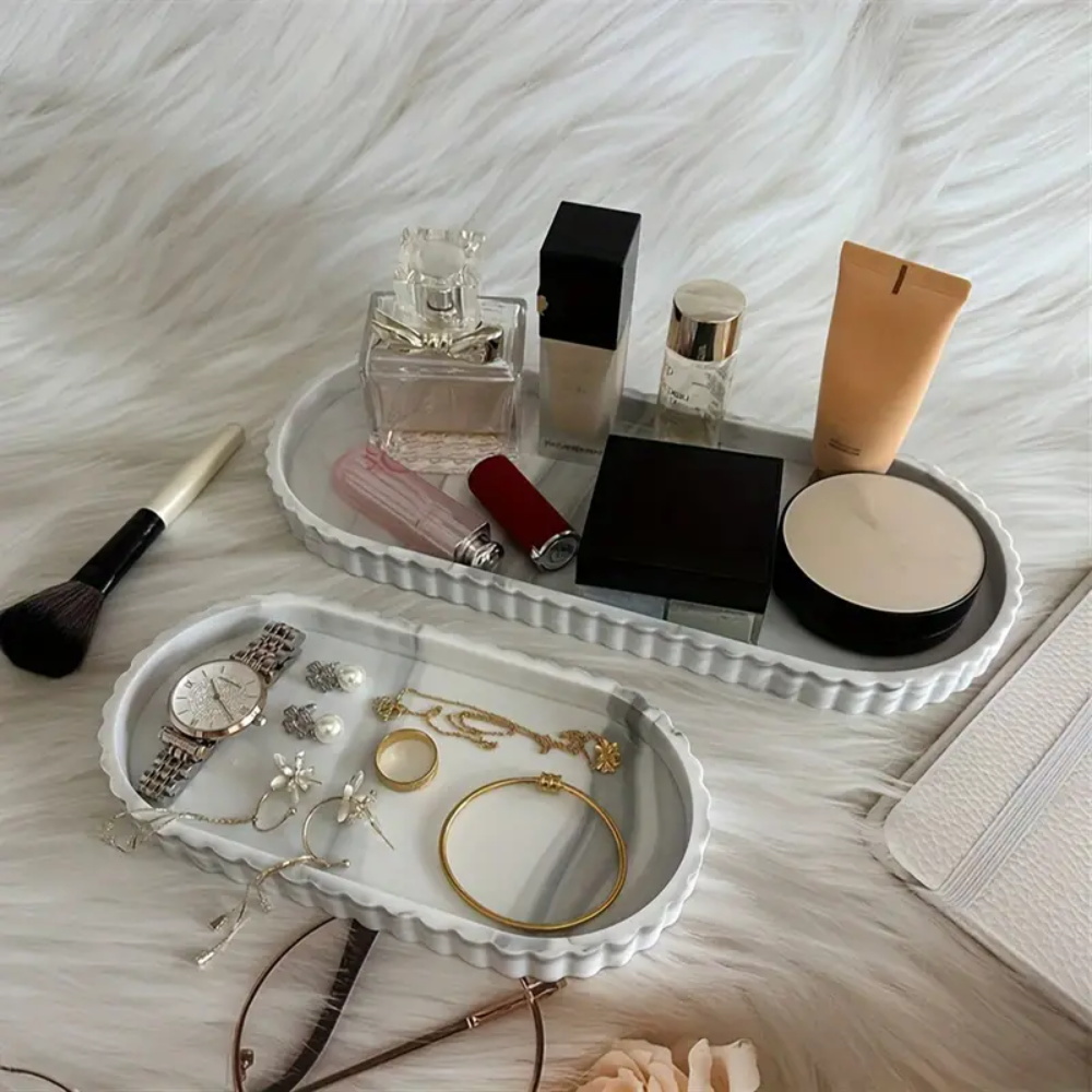โต๊ะเครื่องแป้ง 1 แพ็คถาดเก็บร - Travertine Tray Oval บทวิจารณ์และราคา
