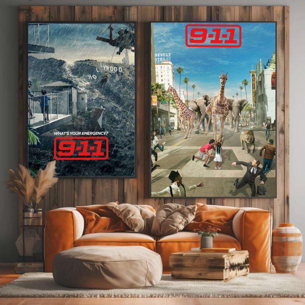 ทีวีซีรีส์ 9-9-1-1-1 ภาพวาดลาย - Interior Design Tv Room บทวิจารณ์และราคา