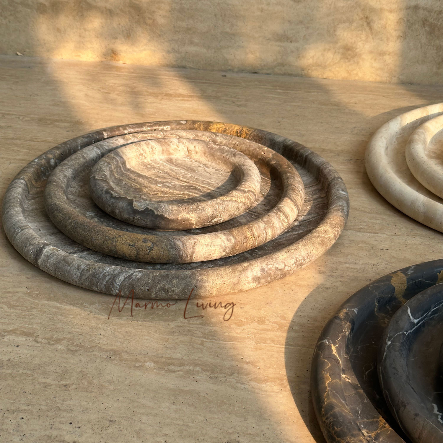 ถาดหินธรรมชาติสไตล์วบิซาบิ สำห - Travertine Tray Oval บทวิจารณ์และราคา