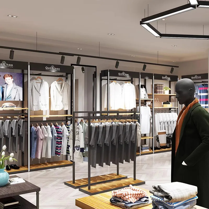 ชั้นวางเสื้อผ้าไม้แบบกำหนดเองส - Interior Design Retail บทวิจารณ์และราคา