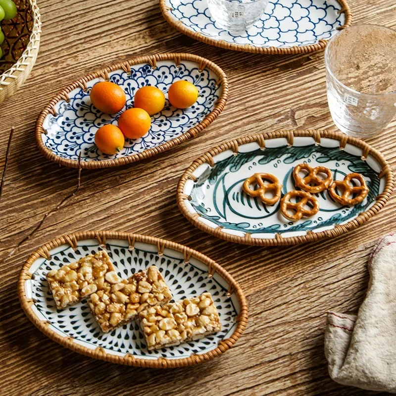 ถาดผลไม้เซรามิกทอจากหวายญี่ปุ่ - Travertine Tray Oval บทวิจารณ์และราคา